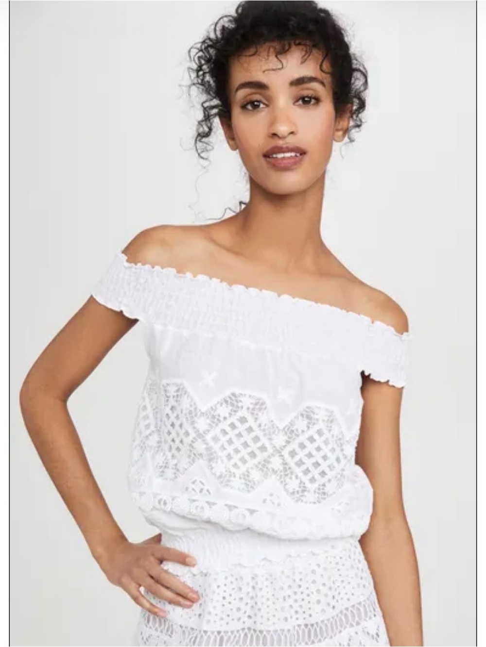 Temptation Positano “Venezuela” Lace Off the Shoulder Top Size S
